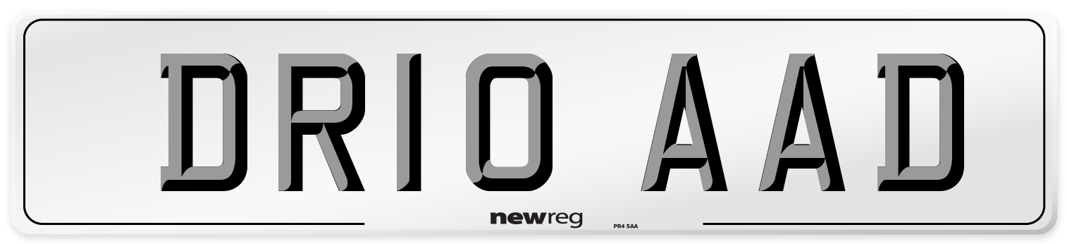 DR10 AAD Number Plate from New Reg